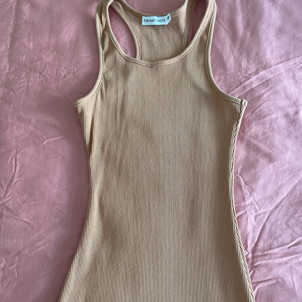 Petal and Pup bodi-con beige max dress